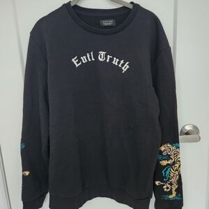 Zara Black Crewneck Sweater with Tiger Design